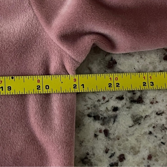 Champion Cropped Velour Hoodie Size Medium Dusty Rose Mauve Pink Women’s - Picture 6 of 7